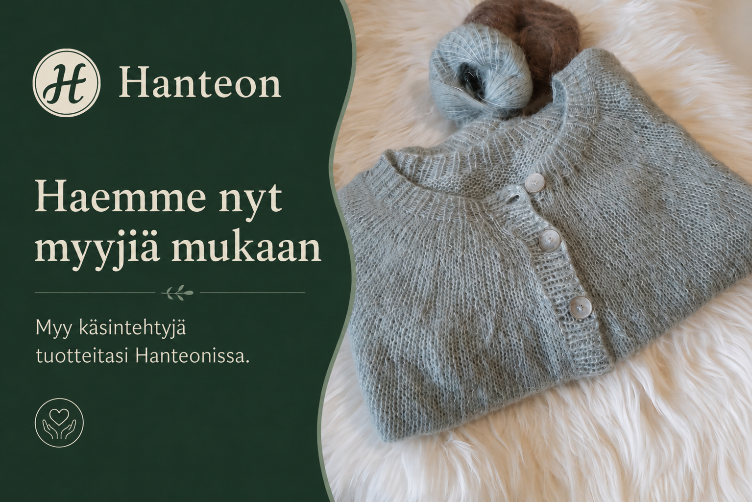 Käsityömateriaaleja työpöydällä