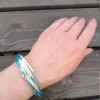 Taivaansininen Boho-rannekoru hopeisilla yksityiskohdilla | Monirivinen luontokoru