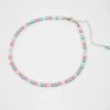 Lasihelmi choker kaulakoru pastelli