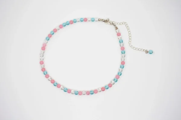 Lasihelmi choker kaulakoru pastelli