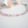Lasihelmi choker kaulakoru pastelli
