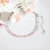 Lasihelmi choker kaulakoru pastelli
