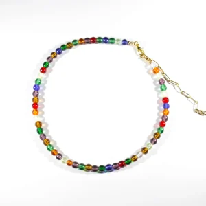 Lasihelmi choker kaulakoru värikäs