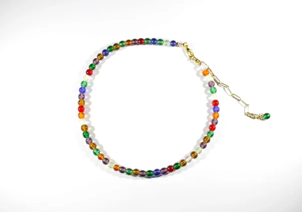 Lasihelmi choker kaulakoru värikäs