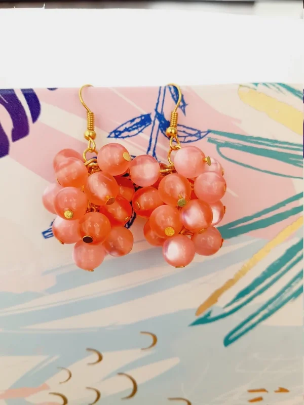 Vaaleanpunaiset Hartsihelmikorvakorut