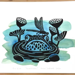 Silmätikku (E.v. 3/100) – linografiikka & akvarelli