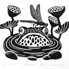 Silmätikku - linografiikka