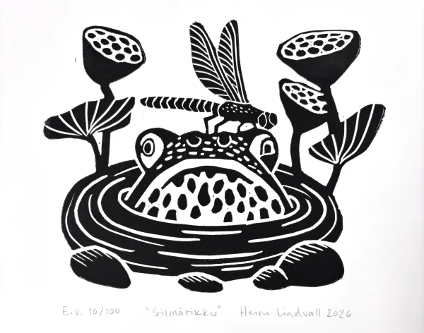 Silmätikku - linografiikka
