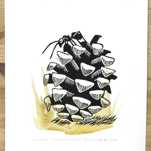 Muurahaiskäpy (E.v. 3/100) – linografiikka & akvarelli